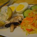 salade chou blanc, oeuf et PDT (pour 3 personnes)