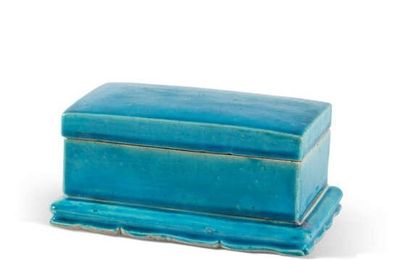 A turquoise-glazed ink cake box and cover, Ming dynasty, 16th-17th century