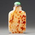 Treasury 1, no.9: A white and russet nephrite snuff bottle, 1740-1850