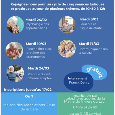 Ateliers sur inscription place limitée 