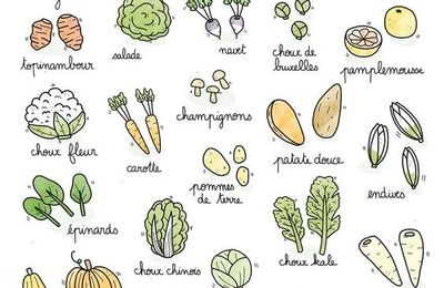 Le calendrier des fruits et légumes 🍆🍇🥦🌽🥕🍅