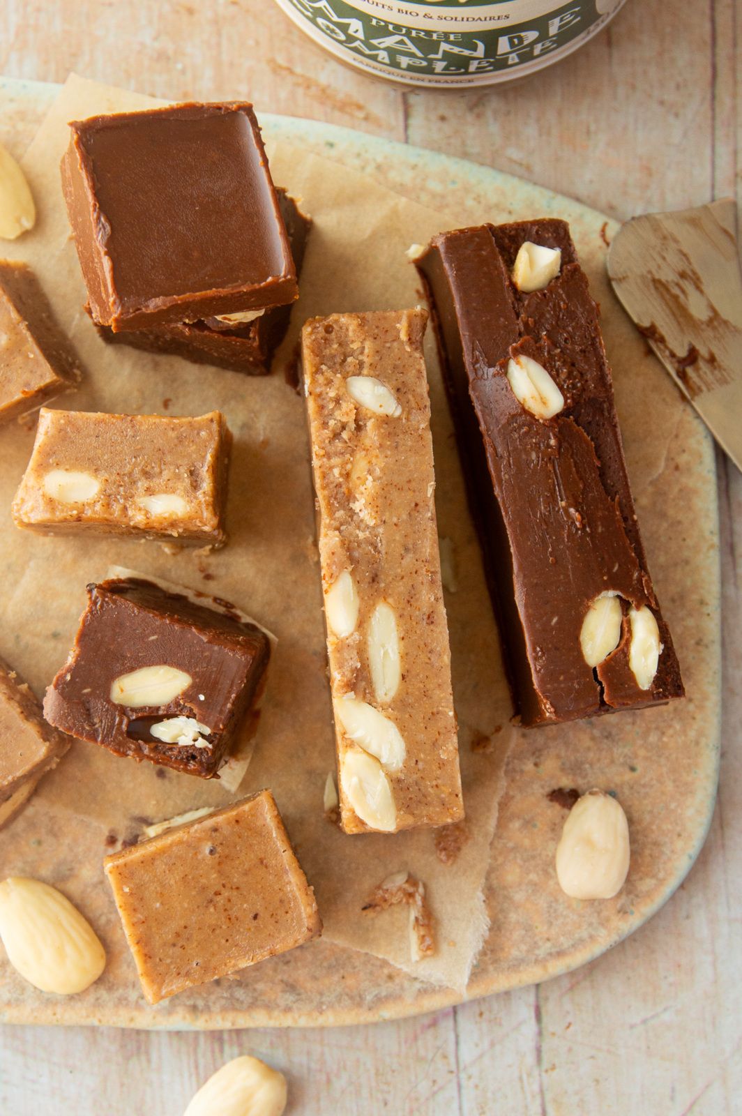 caramel, chocolat, fudge, vegan, sans gluten, sans lactose, IGbas, amande, purée d'amande, purée d'amandes complète, coco, érable, healthy, sain, gourmand