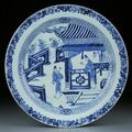 Große blauweiße K´ang-hsi Porzellanplatte - China, Spätere K´ang-hsi Zeit, ca. 1700 - 1720