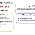 Carnet de bord du 10 au 16 mars 2021