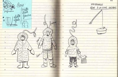 Inuit 3 - "marionettes Inuits" habitant le livre POP-UP