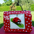 CArtAble / sac à dOs de Maternelle "toile cirée COccinelle et rouge à pois