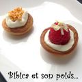 Mini tartelettes crème-framboises et mini-tartelettes crème-pralin