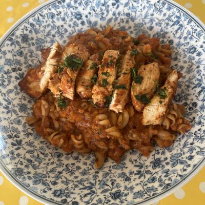 One pot pasta poulet mariné