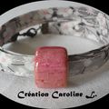 Bracelet double Lib & Céramique rose