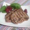 Steak de porc grillé mariné aux framboises et au basilic - 3pts/pers