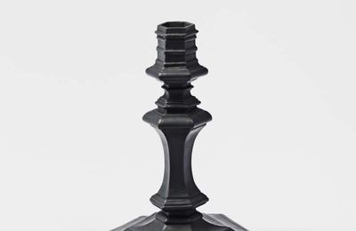 A Böttger Stoneware 'Eisenporzellan' Candlestick, Circa 1710-12