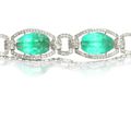 An art deco emerald and diamond bracelet, circa 1935