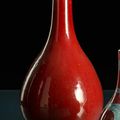 A copper-red glazed porcelain bottle vase, 19th century