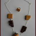 Collier version chocolatée en fimo