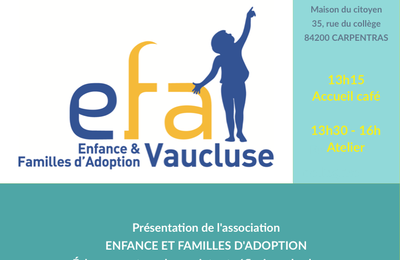 Rencontre autour de l'adoption - samedi 21 septembre 2019 à 13h30
