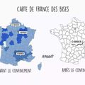 La carte de France des bises