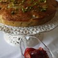 Gâteau poires et pistaches, compotée aux raisins - Torta di pere e pistacchi con composta all'uva