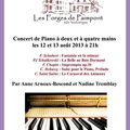 Concert de piano en forêt de Paimpont les 12 et 13 août 2013