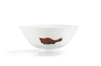 A copper-red decorated 'Three fish' bowl, Yongzheng mark and period (1723-1735)