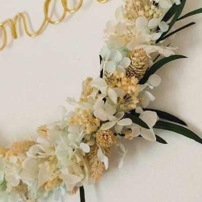 Couronne de fleurs séchées XL