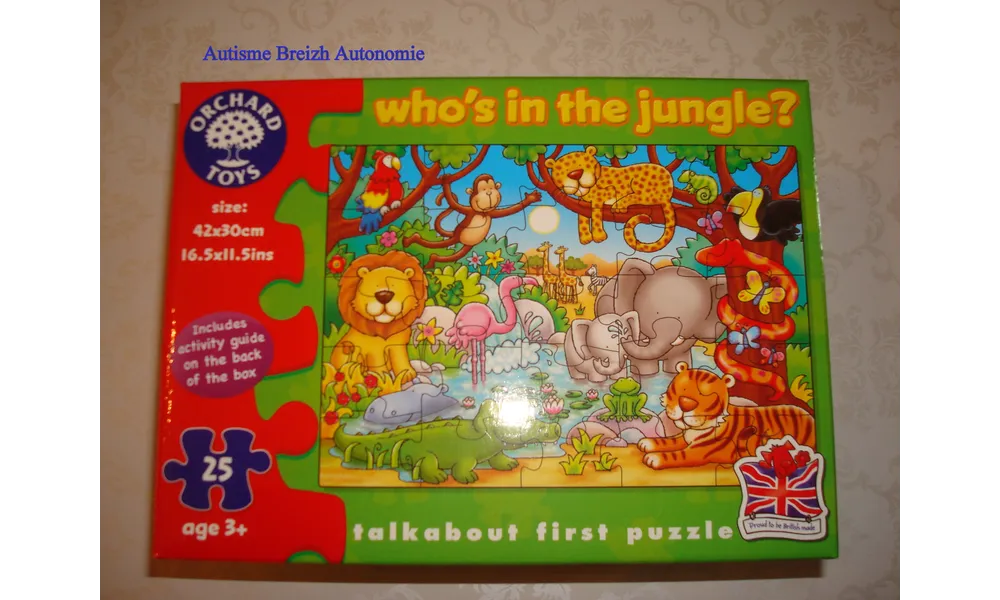 Puzzle de 25 pièces:Qui est dans la jungle?