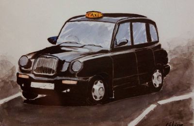 Taxi Londonien en peinture