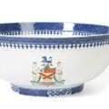Chinese Armorial punch bowl with arms of Bruce and the Earls of Elgin, circa 1795