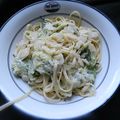 linguine au parmesan, crème de courgette