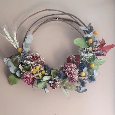 Couronne de fleurs séchées 
