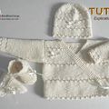 TUTO tricot bb FACILE et PREMA BOUTIQUE bebe modele layette bébé et patron a tricoter Explications brassière, bonnet, chaussons