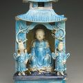 A turquoise-glazed Zhenwu shrine, Qing dynasty, Kangxi period (1662-1722)