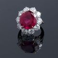 Oval Ruby & Diamond Ring