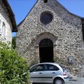 photos:chapelle st roch avant Livinhac le haut,fresque,paysage et calvaire au bord du chemin.