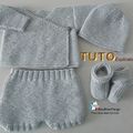 TUTO tricot bb FACILE et PREMA BOUTIQUE bebe modele layette bébé et patron a tricoter Explications brassière, bonnet, chaussons