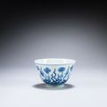 A blue and white 'Lotus Pond' cup, Qing dynasty, Kangxi period