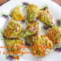 Fleurs de courgettes farcies au jambon (sans four)