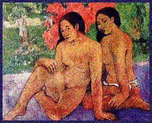 Tableau de sable peint Gaugin