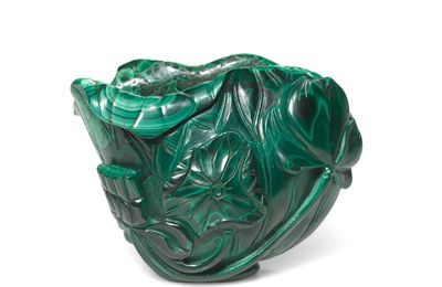 A malachite ‘lotus’ waterpot, Qing dynasty, 18th century