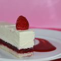 Entremet framboise, chocolat blanc