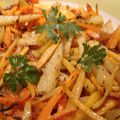 Frites de pommes de terre et de carottes au four