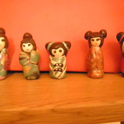 porte-clefs  en fimo poupées russes  