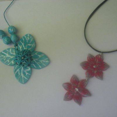 COLLIER TURQUOISE ET ROUGE