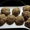 Boulettes de vitelotte au poulet sésame 