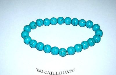 BRACELET HOWLITE TURQUOISE 4 PERLES 8mm 