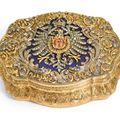 A jewelled gold and frosted glass presentation box, Hanau, circa 1871
