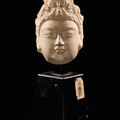 A marble head of Avalokiteshvara, Tang dynasty (618-907)