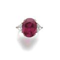 Important 18.86 carats Burmese ruby and diamond ring