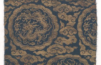 Dragons chasing flaming pearls, Yuan dynasty (1271–1368), 14th century