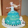 Gâteau Reine des Neiges pour Juliette 4 ans