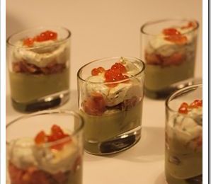 Verrine avocat, ricotta et saumon fumé